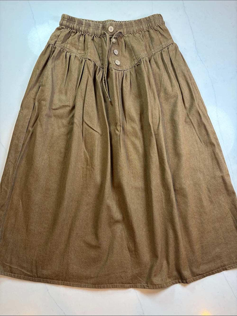 Classic Brown Drawstring Skirt